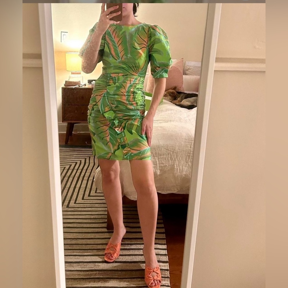 Farm Rio x Anthropologie puff sleeve mini dress